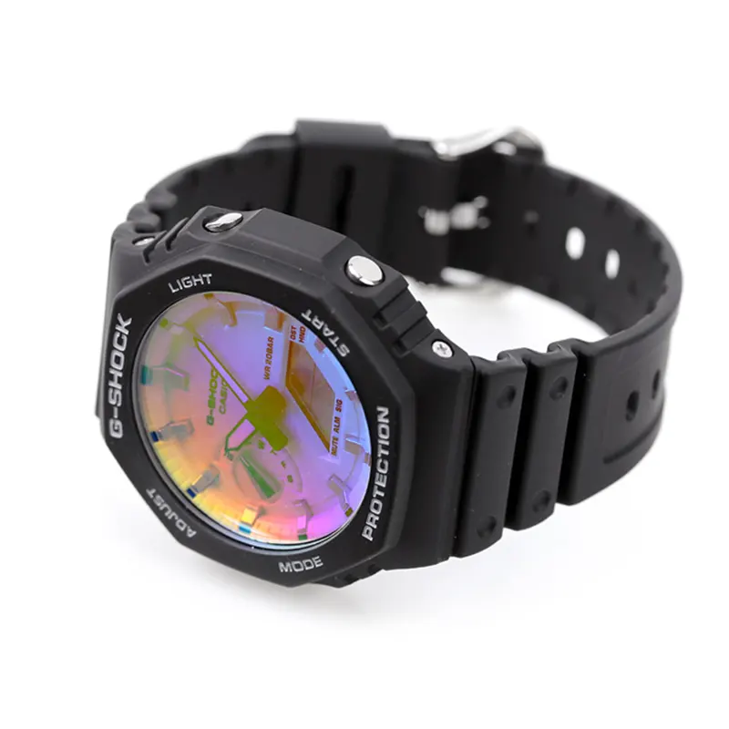 G-Shock Carbon Core Guard Rainbow Gradated Dial Men's Watch- GA-2100SR-1A